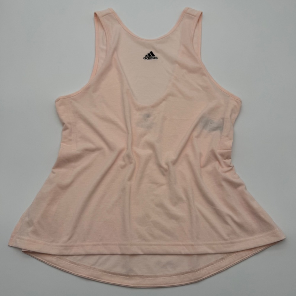 Adidas‎ Womens Aeroready Primegreen Tank Top Peach Pink Neon Logo Size M
